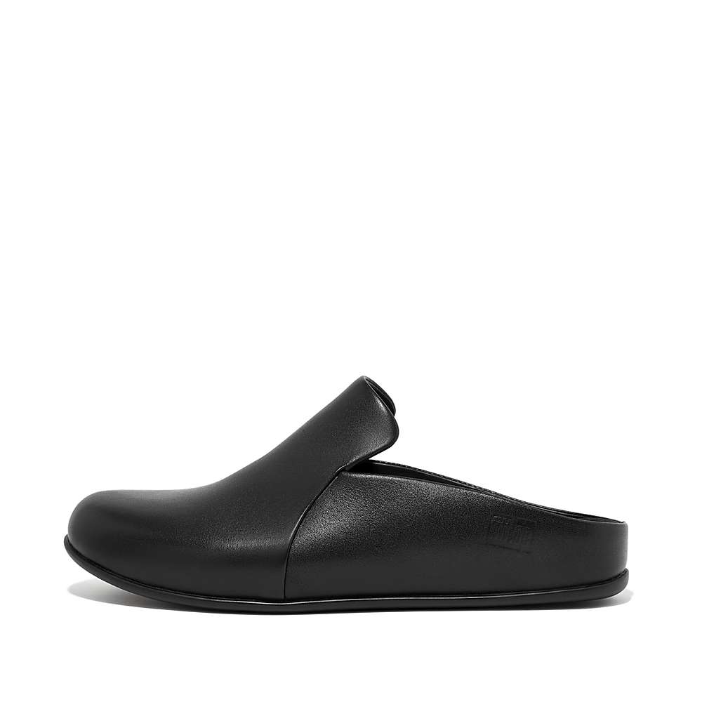 Kapcie Fitflop CHRISSIE II Haus Leather Damskie Czarne | Polska-62941