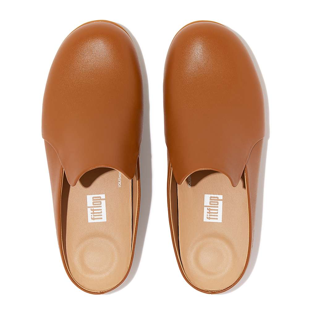 Kapcie Fitflop CHRISSIE II Haus Leather Damskie Głęboka Brązowe | Polska-73865