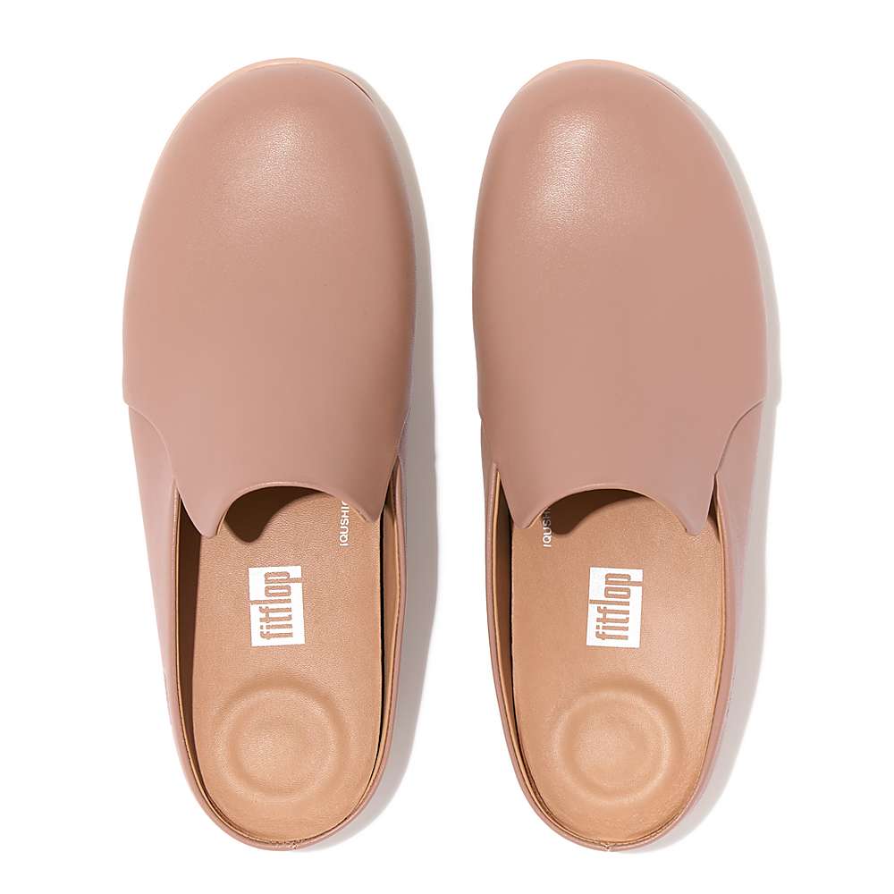 Kapcie Fitflop CHRISSIE II Haus Leather Damskie Różowe | Polska-76198