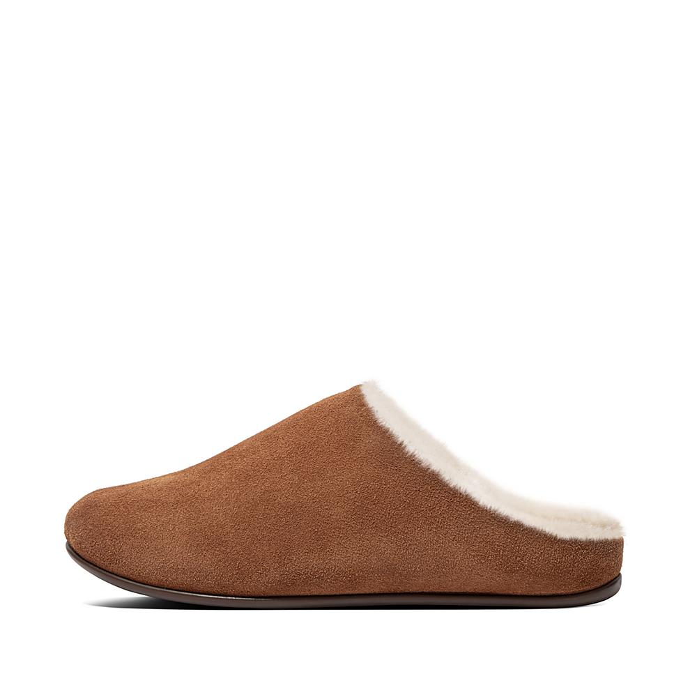 Kapcie Fitflop CHRISSIE Shearling Suede Damskie Brązowe | Polska-40981