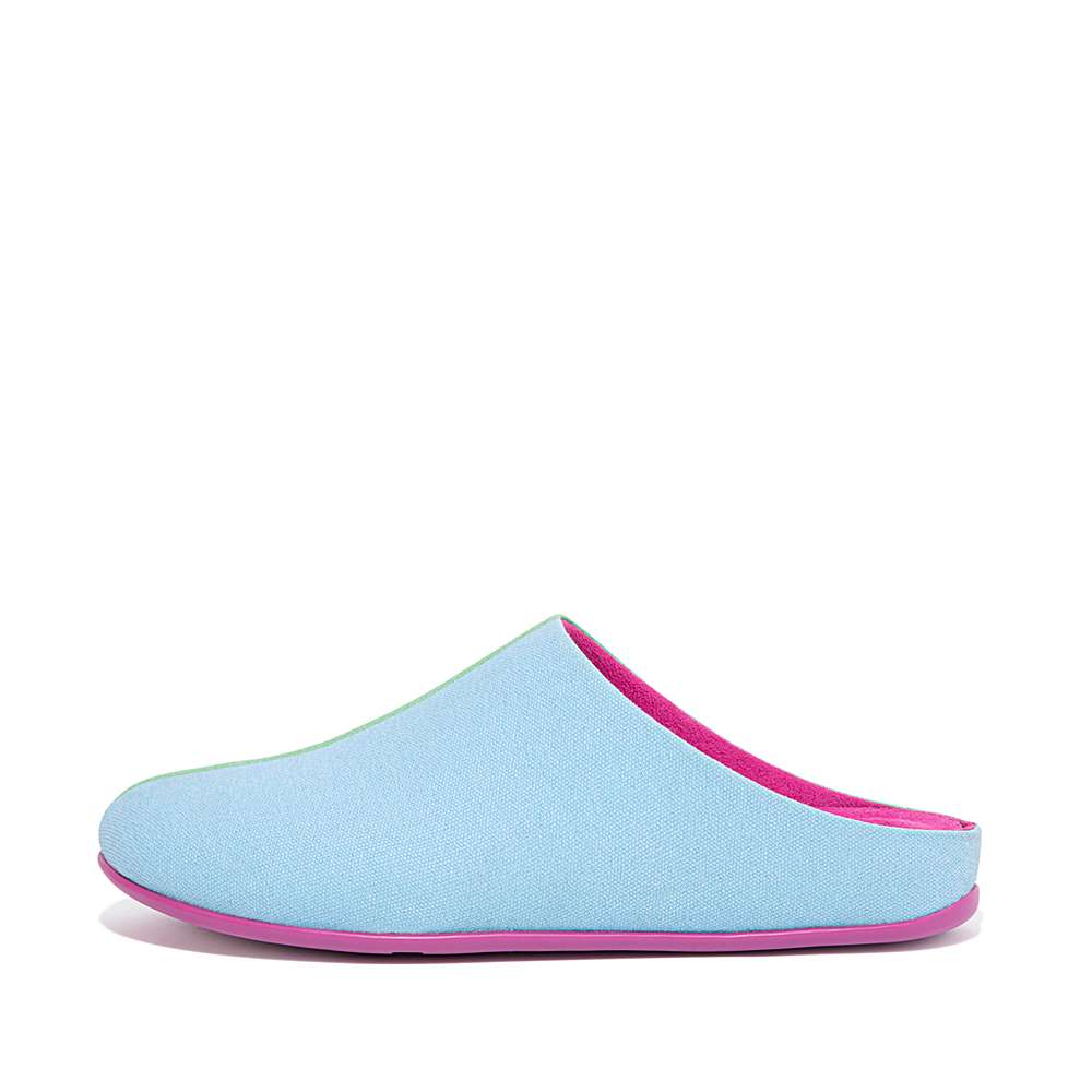 Kapcie Fitflop CHRISSIE X Yinka Ilori Canvas Damskie Niebieskie Zielone | Polska-01728