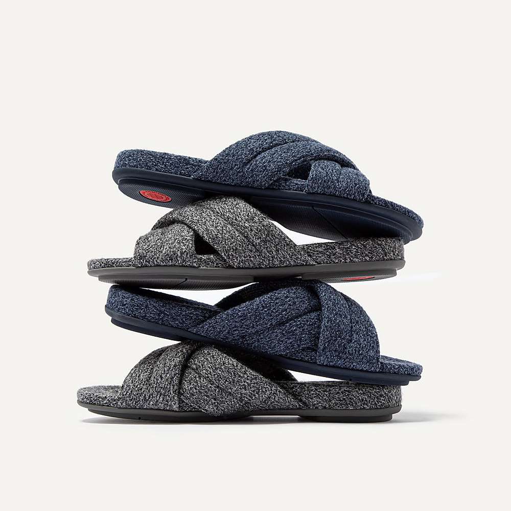 Kapcie Fitflop GRACIE E01 Merino Wełna-Mix Cross Damskie Granatowe | Polska-50342