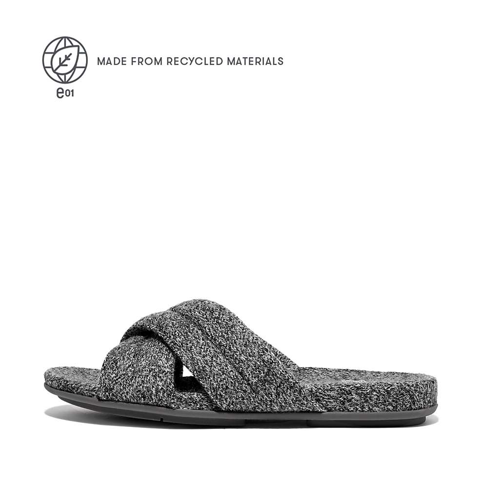 Kapcie Fitflop GRACIE E01 Merino Wełna-Mix Cross Damskie Szare | Polska-82154