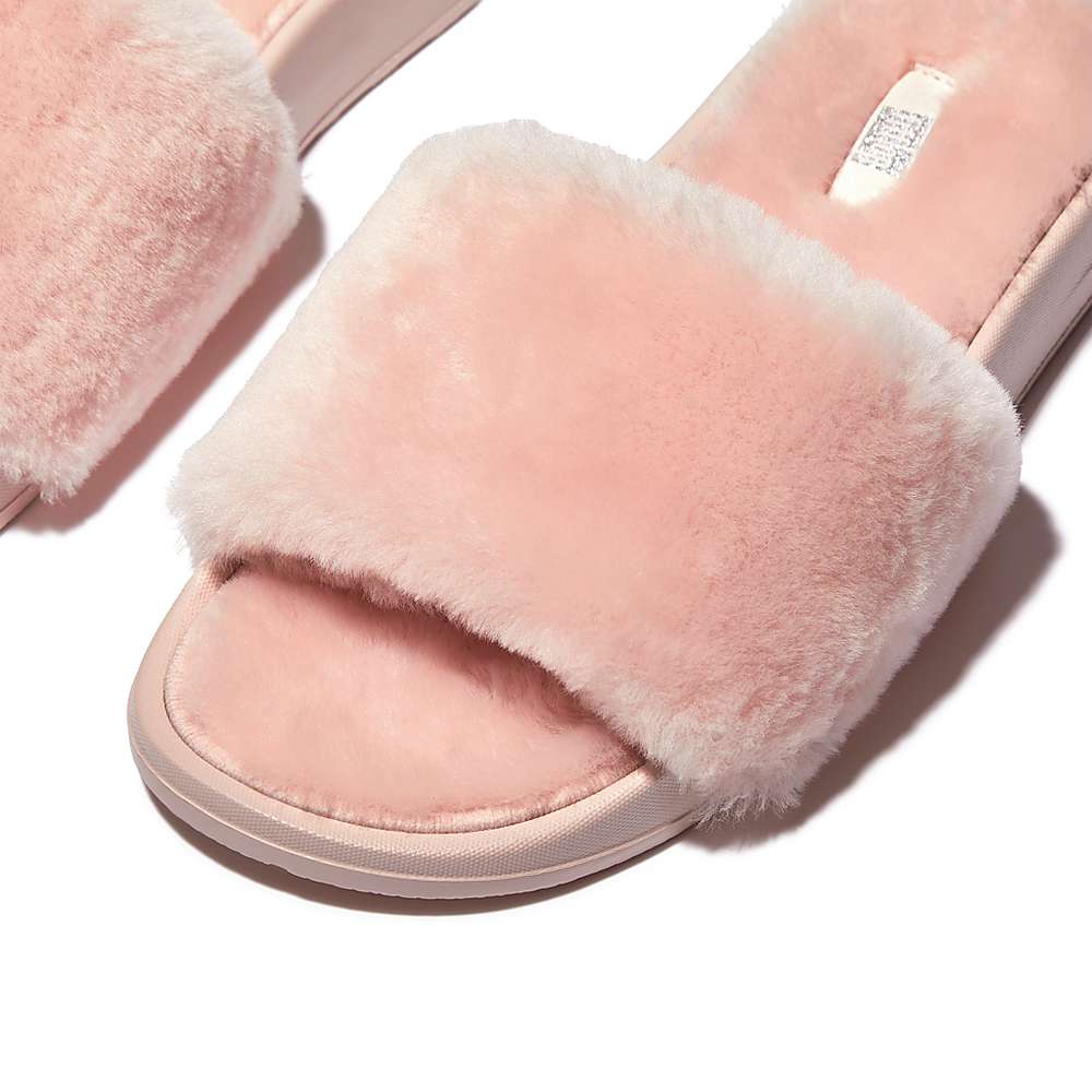 Kapcie Fitflop IQUSHION Shearling Damskie Różowe | Polska-21534