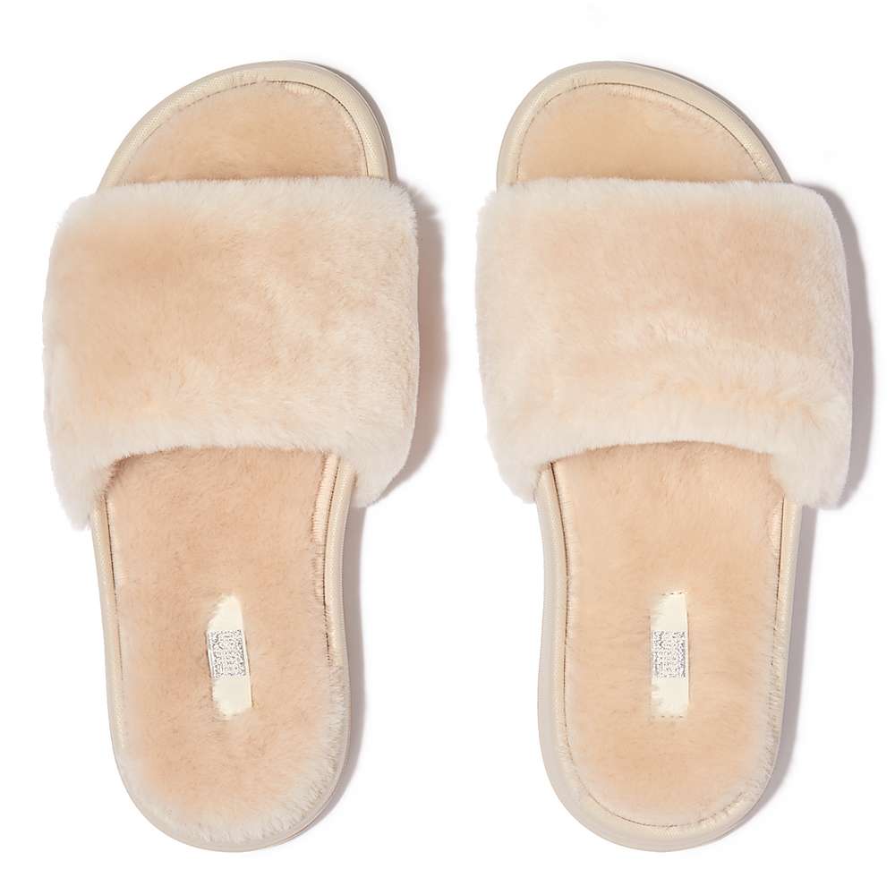 Kapcie Fitflop IQUSHION Shearling Damskie Białe | Polska-27931