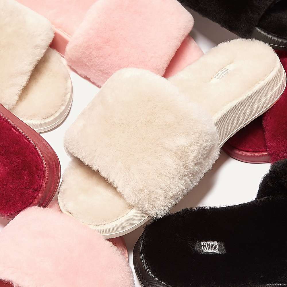 Kapcie Fitflop IQUSHION Shearling Damskie Białe | Polska-27931