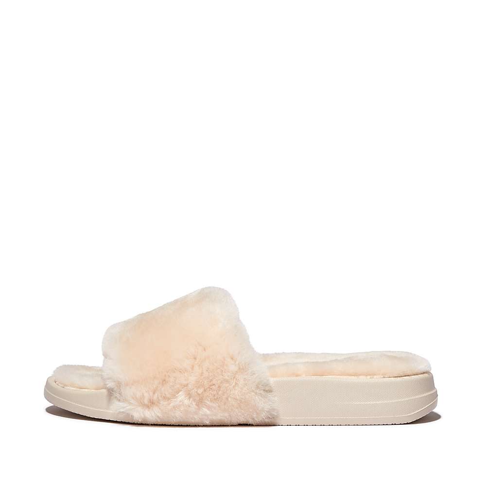 Kapcie Fitflop IQUSHION Shearling Damskie Białe | Polska-27931