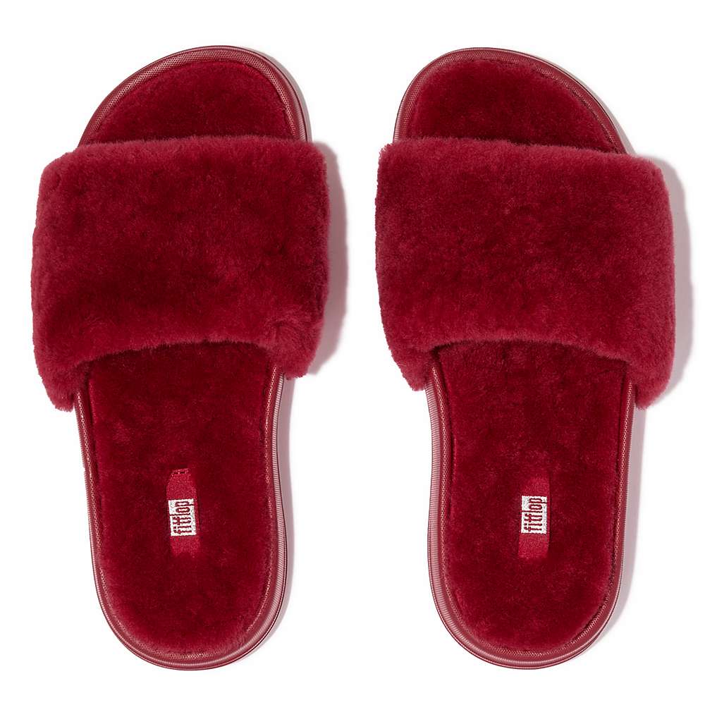 Kapcie Fitflop IQUSHION Shearling Damskie Czerwone | Polska-87304