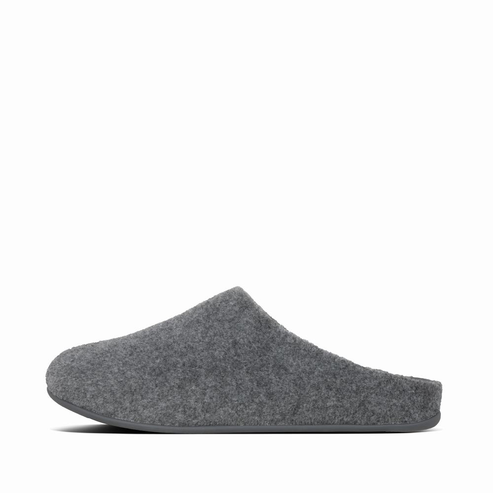 Kapcie Fitflop SHOVE Felt Męskie Szare | Polska-45826