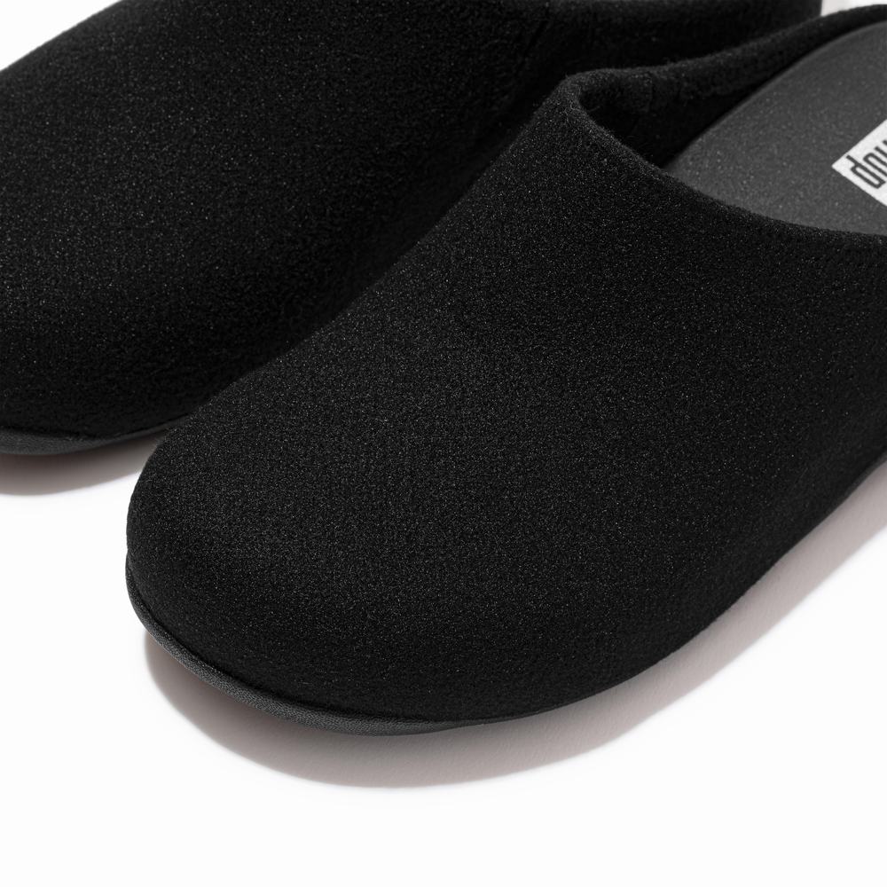 Kapcie Fitflop SHUV Cushy Felt Clog Damskie Czarne | Polska-06349