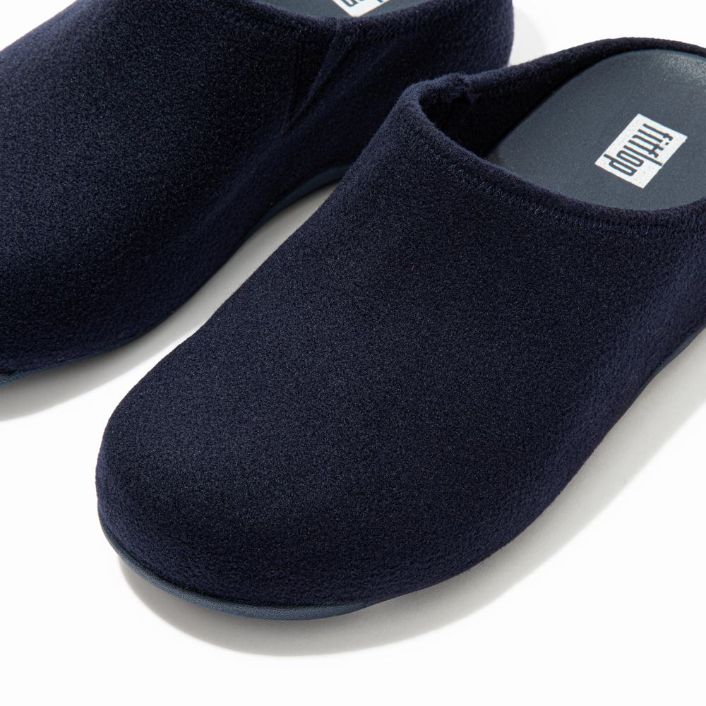 Kapcie Fitflop SHUV Cushy Felt Clog Damskie Granatowe | Polska-15498