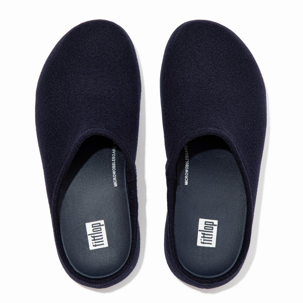 Kapcie Fitflop SHUV Cushy Felt Clog Damskie Granatowe | Polska-15498