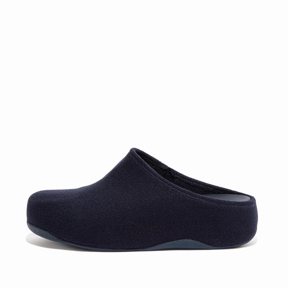 Kapcie Fitflop SHUV Cushy Felt Clog Damskie Granatowe | Polska-15498