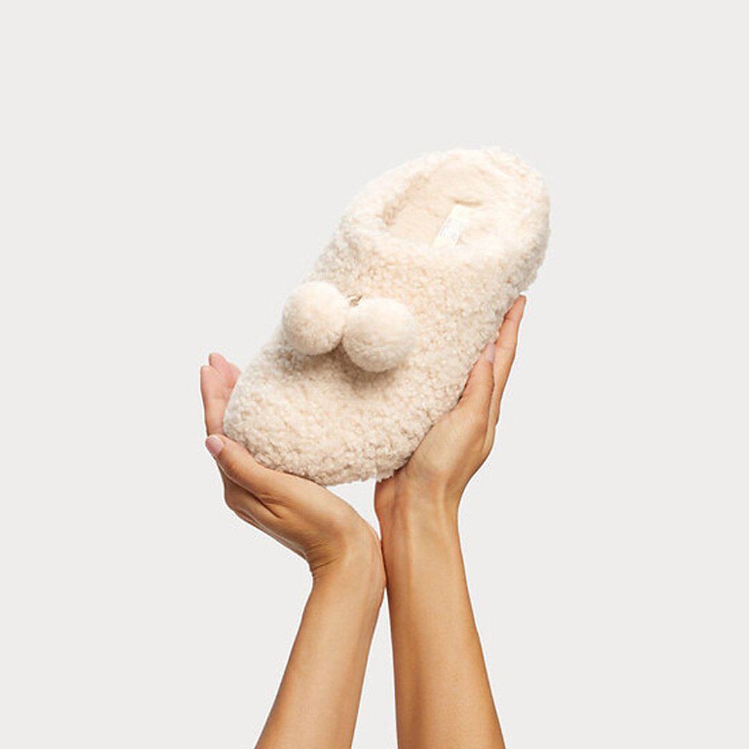 Kapcie Fitflop SHUV Pom-Pom Shearling Clog Damskie Białe | Polska-96512