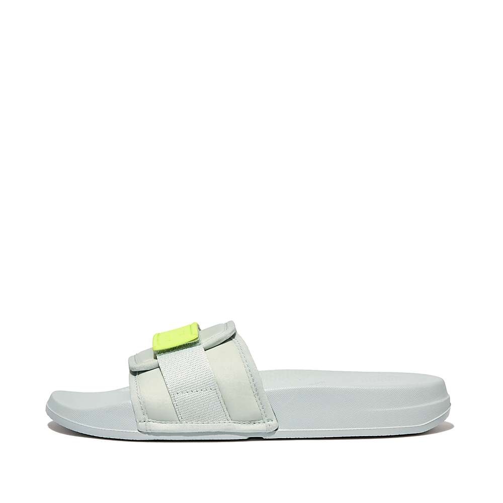 Klapki Fitflop IQUSHION Adjustable Wody-Resistant Slides Damskie Niebieskie Żółte | Polska-08769