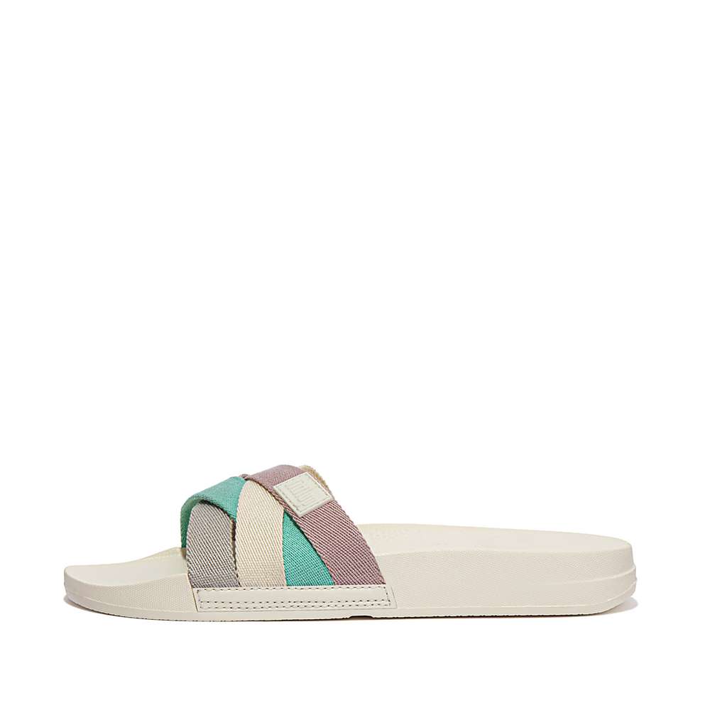 Klapki Fitflop IQUSHION Multi Strap Slides Damskie Kremowe | Polska-85371