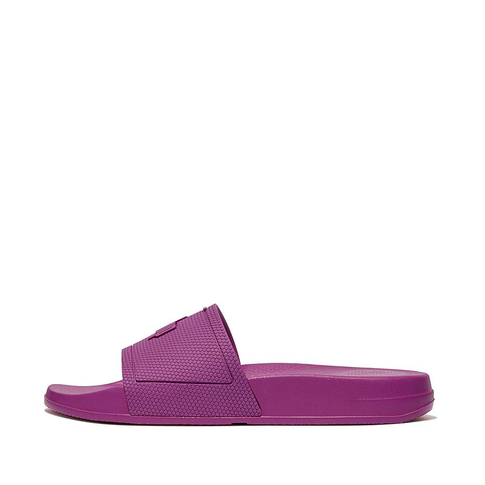 Klapki Fitflop IQUSHION Pool Slides Damskie Fioletowe | Polska-12435