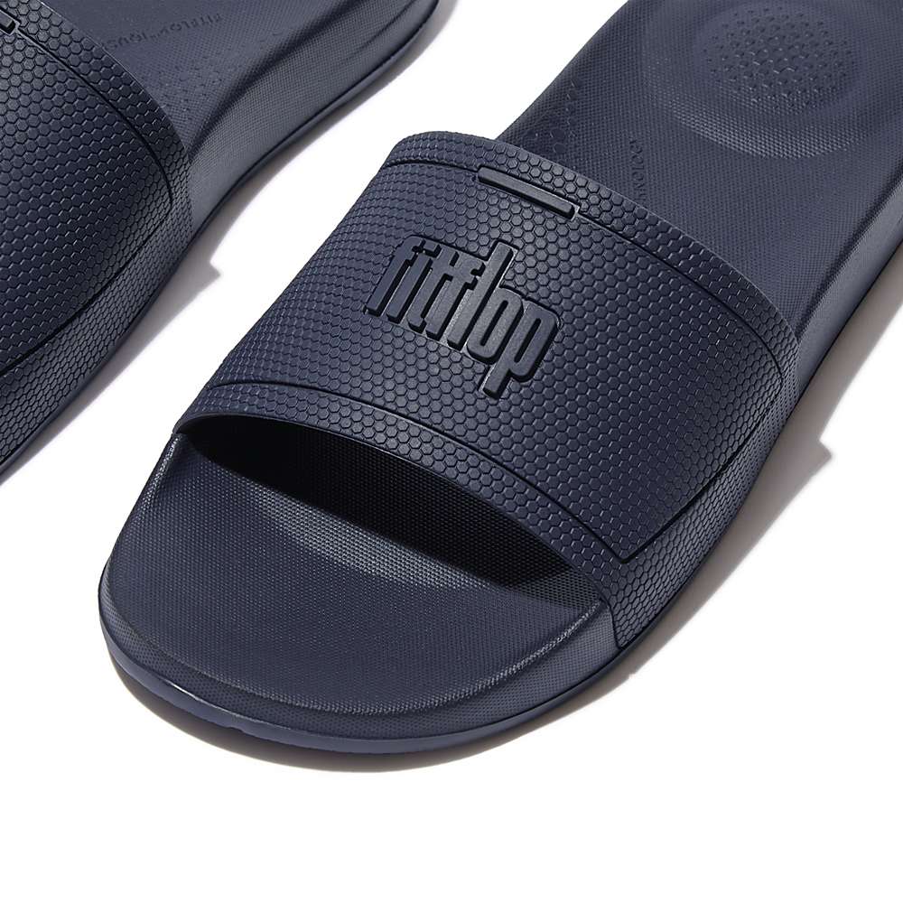 Klapki Fitflop IQUSHION Pool Slides Damskie Granatowe | Polska-32107