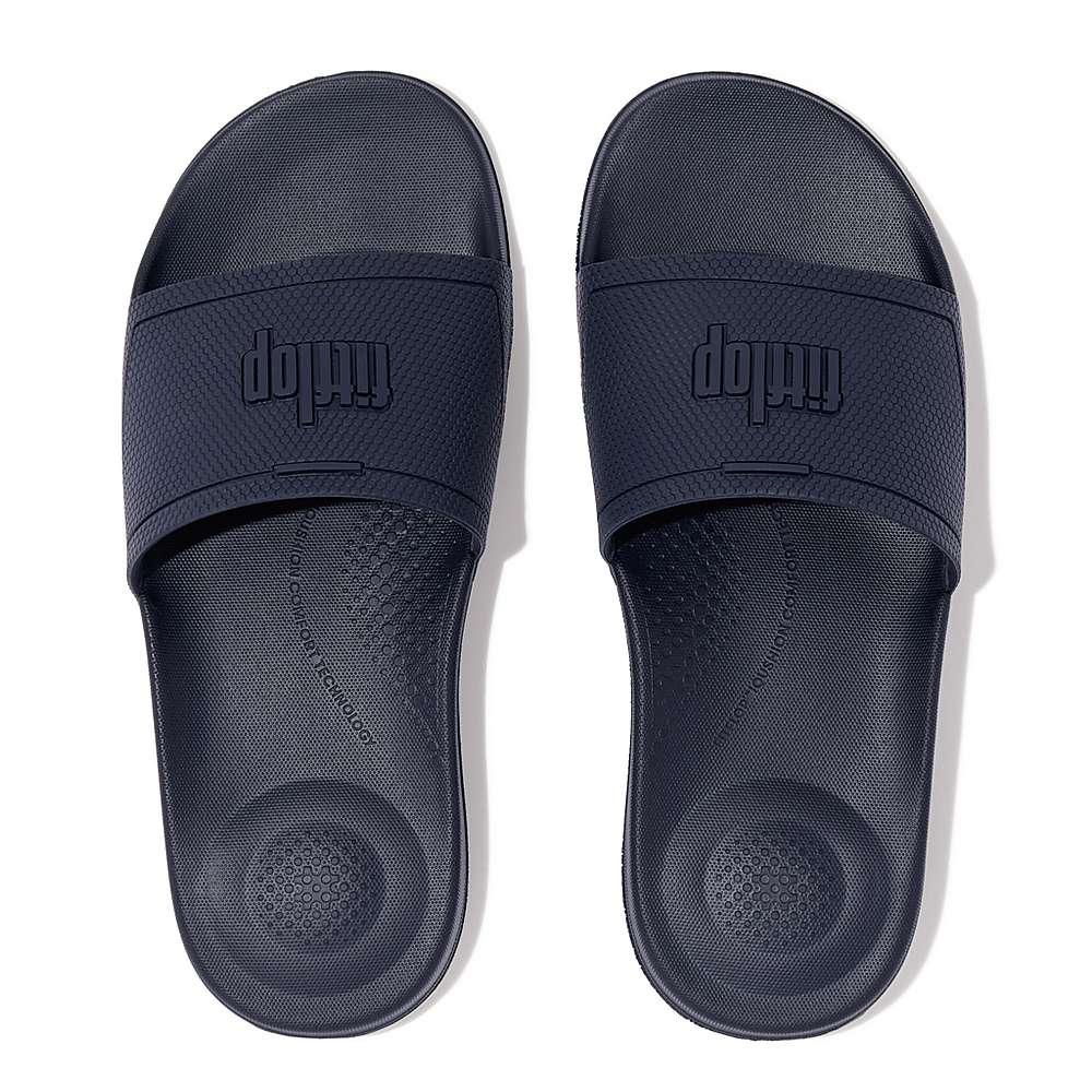 Klapki Fitflop IQUSHION Pool Slides Damskie Granatowe | Polska-32107