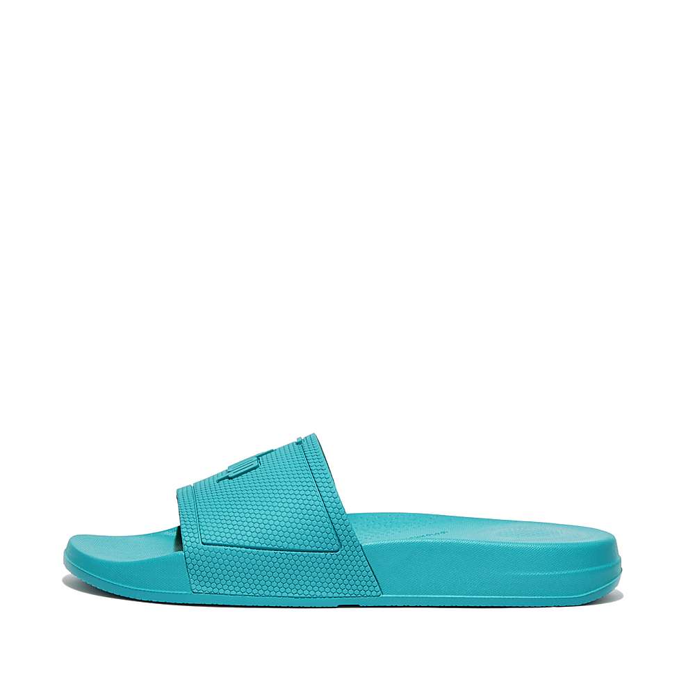 Klapki Fitflop IQUSHION Pool Slides Damskie Niebieskie | Polska-50819