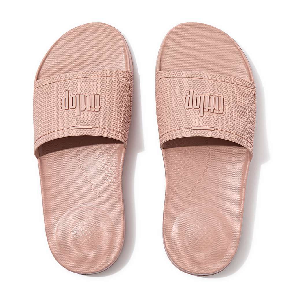 Klapki Fitflop IQUSHION Pool Slides Damskie Beżowe | Polska-59412