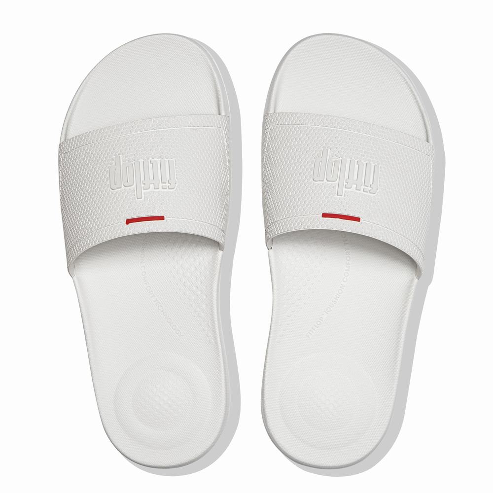 Klapki Fitflop IQUSHION Pool Slides Damskie Białe | Polska-63059