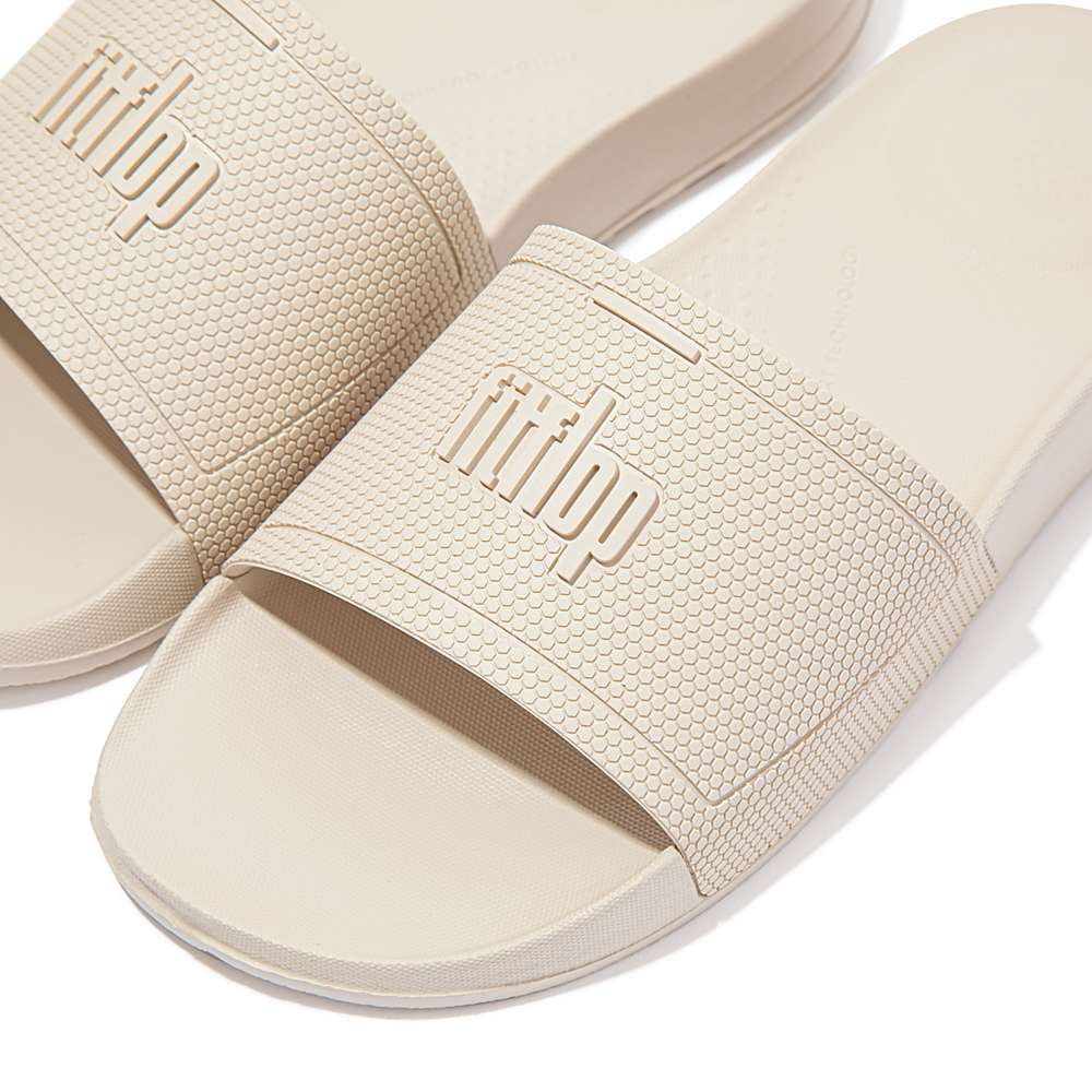 Klapki Fitflop IQUSHION Pool Slides Damskie Beżowe | Polska-73159