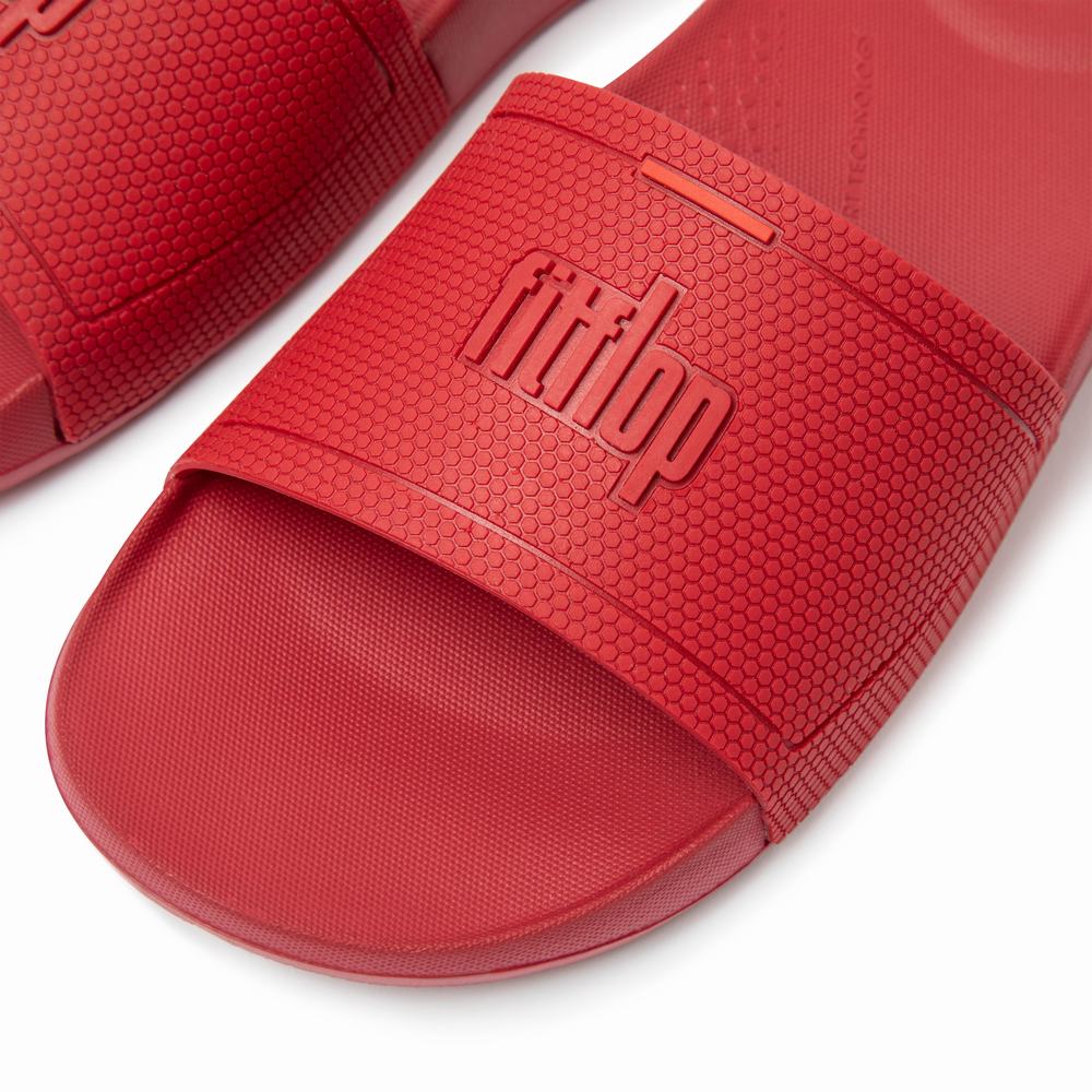 Klapki Fitflop IQUSHION Pool Slides Damskie Jasny Czerwone | Polska-95438