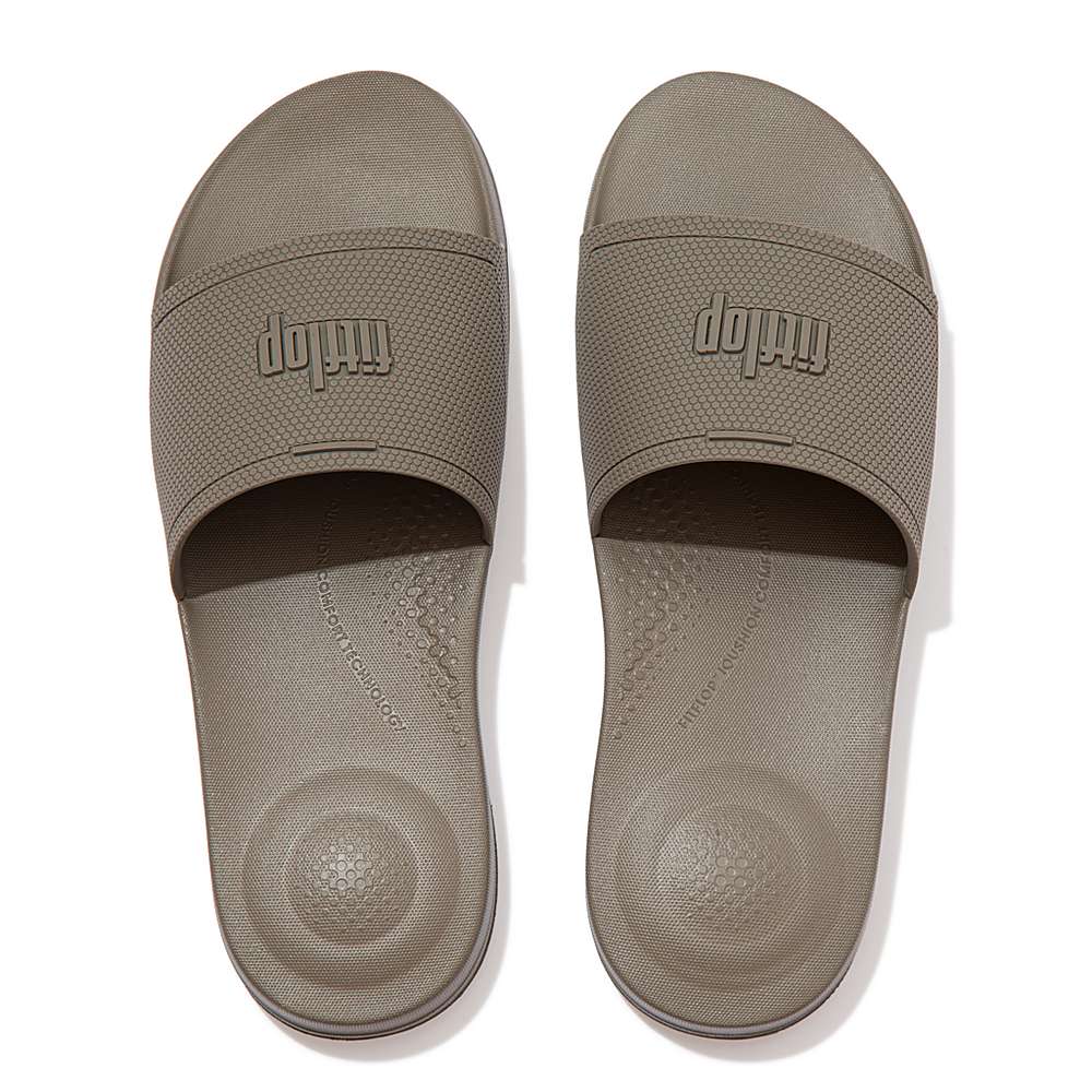 Klapki Fitflop IQUSHION Pool Slides Męskie Szare | Polska-56297