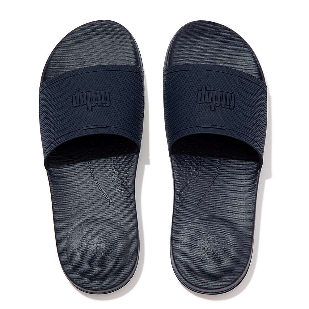 Klapki Fitflop IQUSHION Pool Slides Męskie Granatowe | Polska-71840