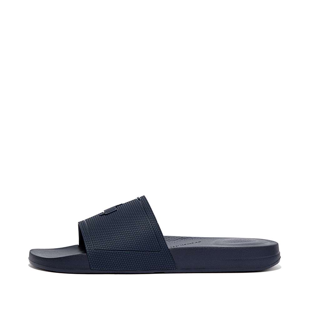 Klapki Fitflop IQUSHION Pool Slides Męskie Granatowe | Polska-71840