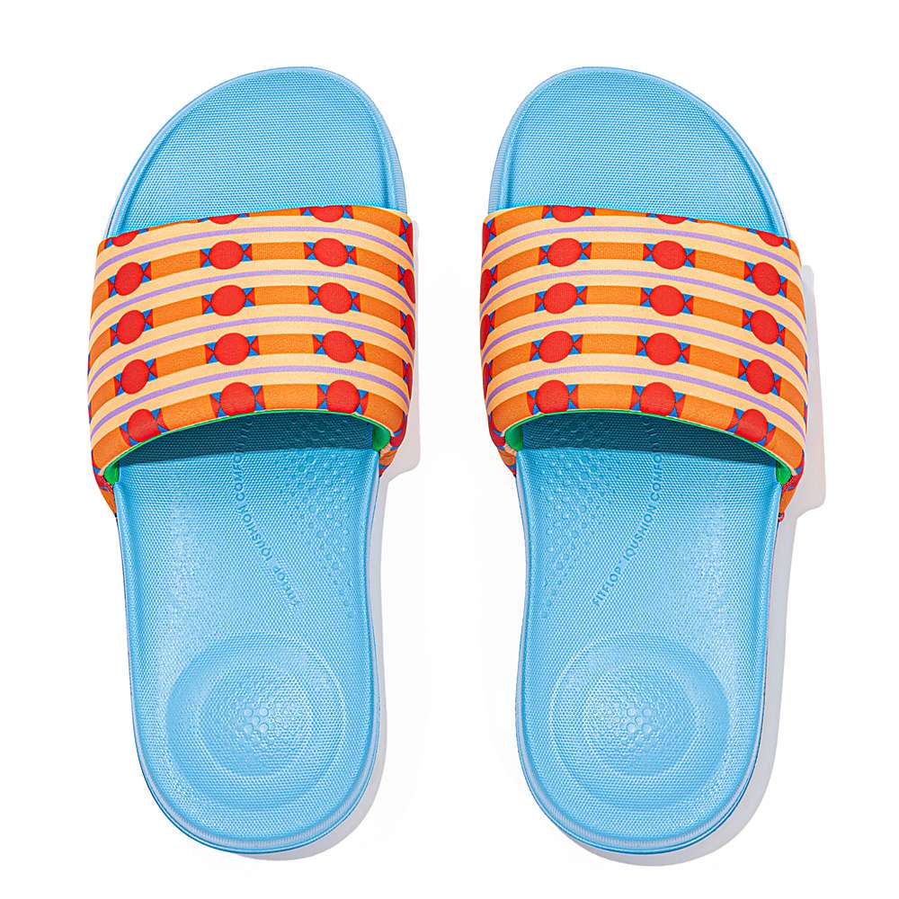 Klapki Fitflop IQUSHION X Yinka Ilori Wody-Resistant Slides Damskie Pomarańczowe | Polska-17386