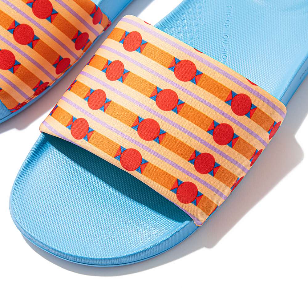 Klapki Fitflop IQUSHION X Yinka Ilori Wody-Resistant Slides Damskie Pomarańczowe | Polska-17386