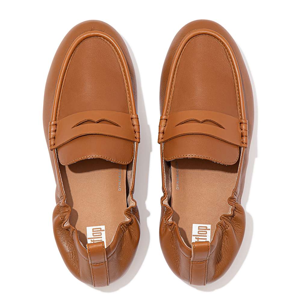 Loafersy Fitflop ALLEGRO Leather Penny Damskie Głęboka Brązowe | Polska-97016