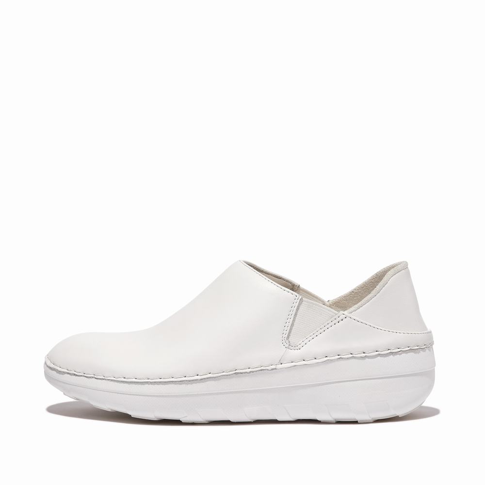 Loafersy Fitflop SUPERLOAFER Leather Damskie Białe | Polska-01674