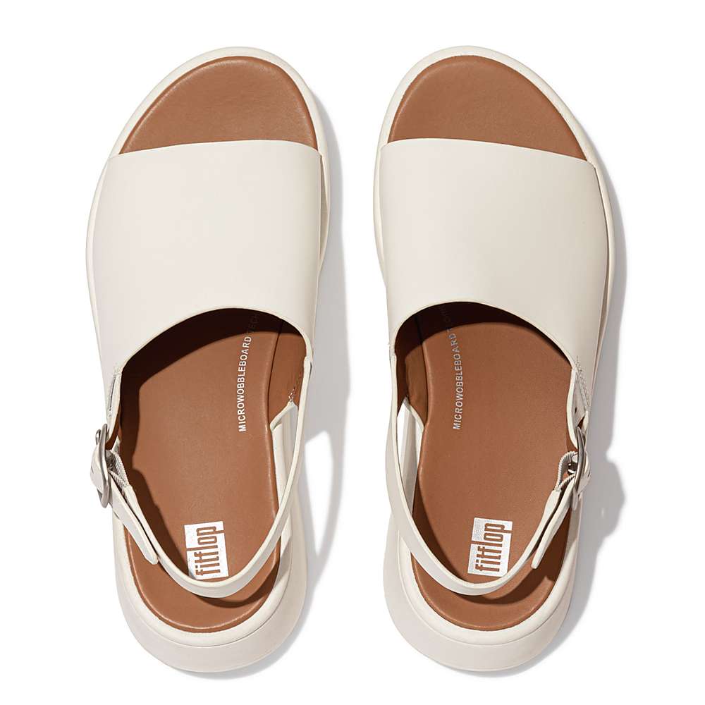 Sandały Fitflop F-MODE Leather Flatform Back-Strap Damskie Kremowe | Polska-67450