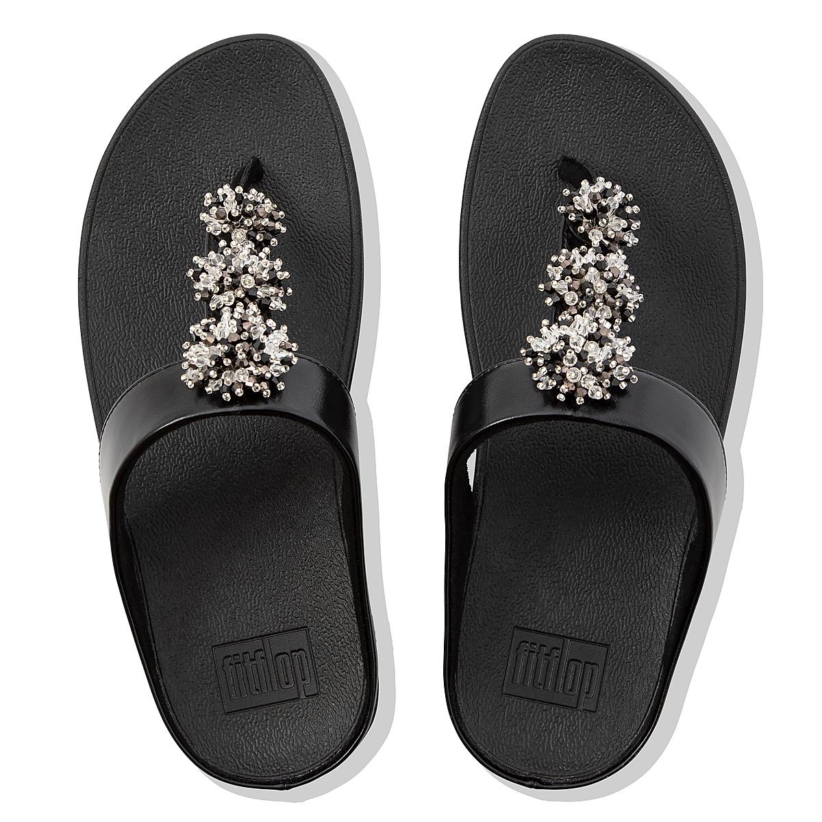 Sandały Fitflop GALAXY Toe-Thongs Damskie Czarne | Polska-17092