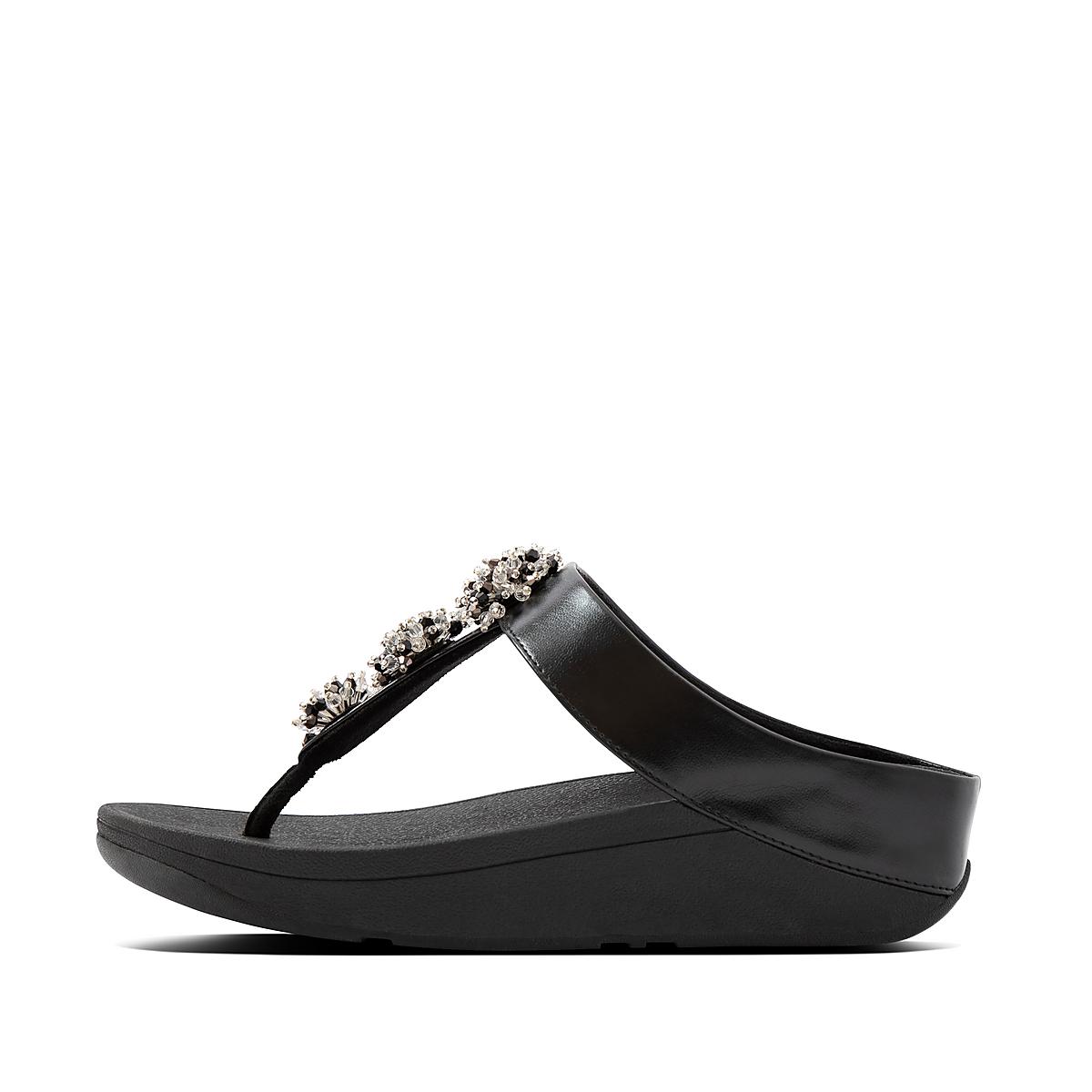 Sandały Fitflop GALAXY Toe-Thongs Damskie Czarne | Polska-17092