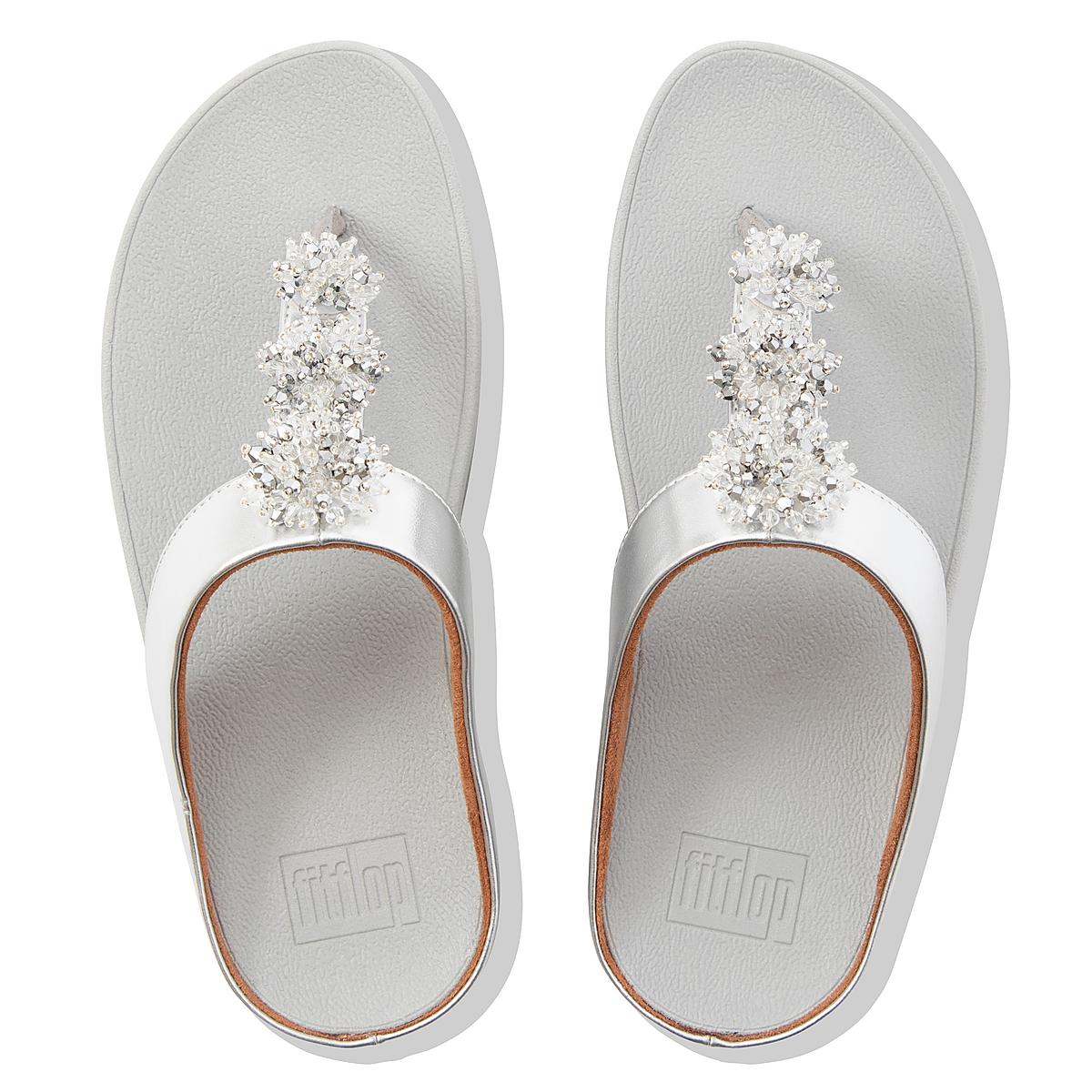 Sandały Fitflop GALAXY Toe-Thongs Damskie Srebrne | Polska-18932