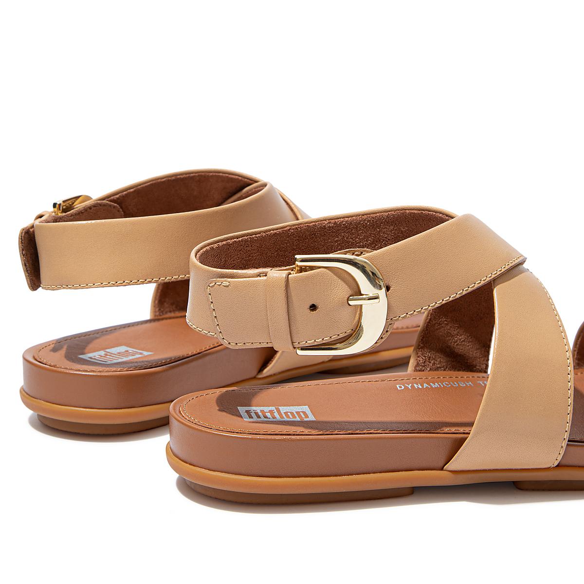 Sandały Fitflop GRACIE Buckle Leather Ankle-Strap Damskie Brązowe | Polska-35291