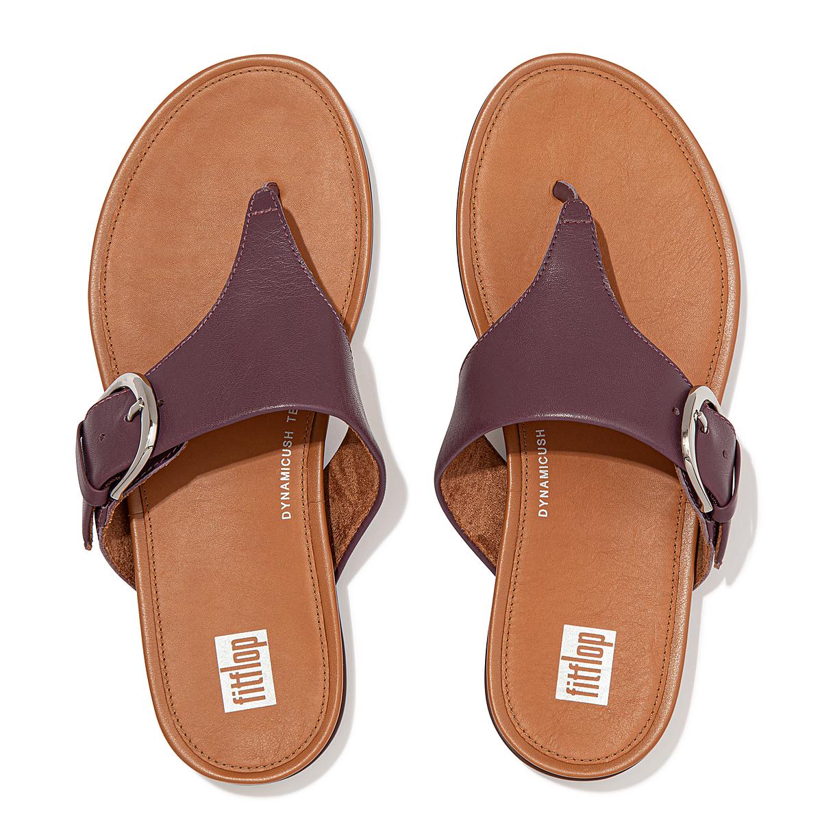 Sandały Fitflop GRACIE Buckle Leather Toe-Post Damskie Fioletowe | Polska-54907