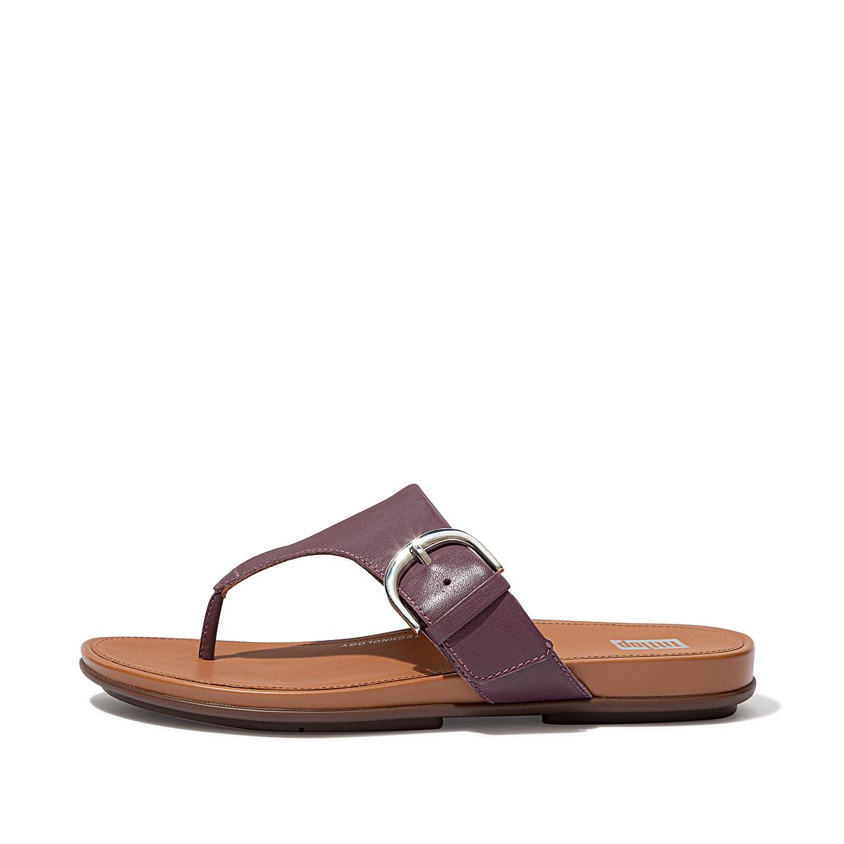 Sandały Fitflop GRACIE Buckle Leather Toe-Post Damskie Fioletowe | Polska-54907