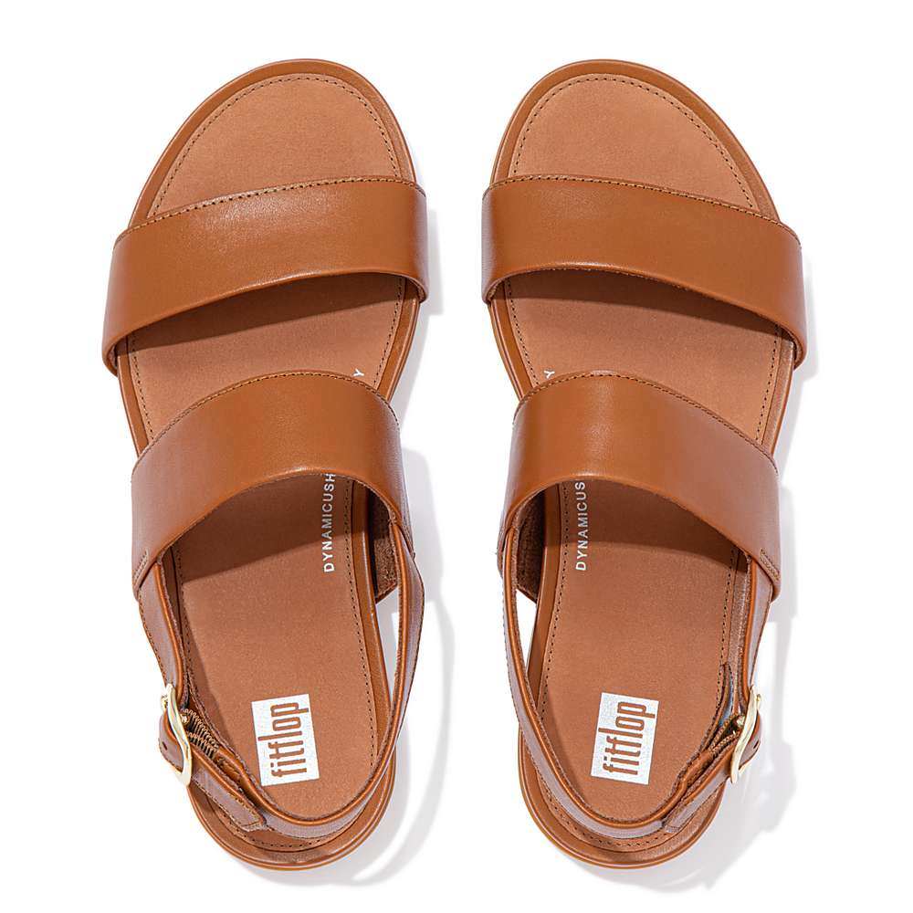 Sandały Fitflop GRACIE Leather Back-Strap Damskie Głęboka Brązowe | Polska-62384