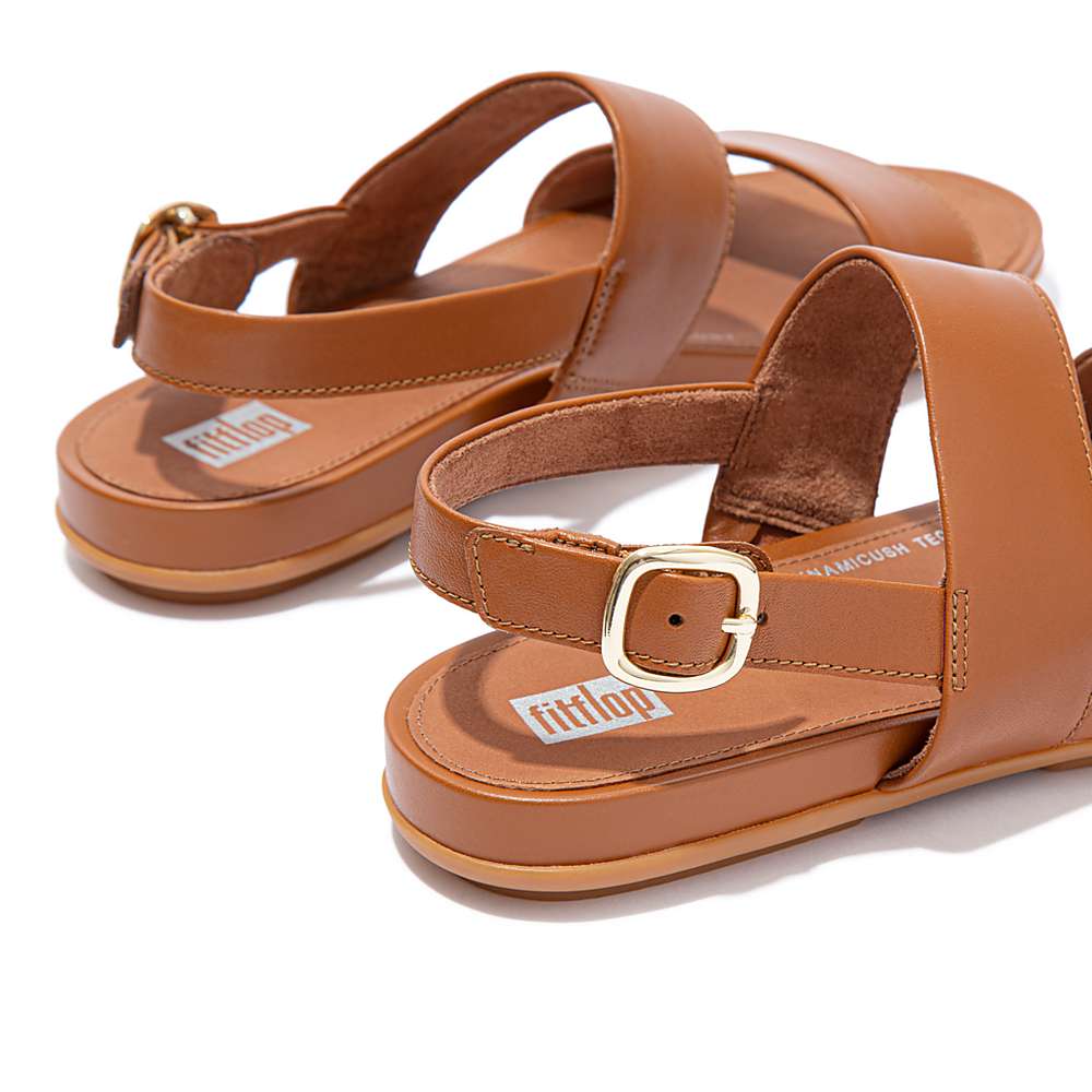 Sandały Fitflop GRACIE Leather Back-Strap Damskie Głęboka Brązowe | Polska-62384