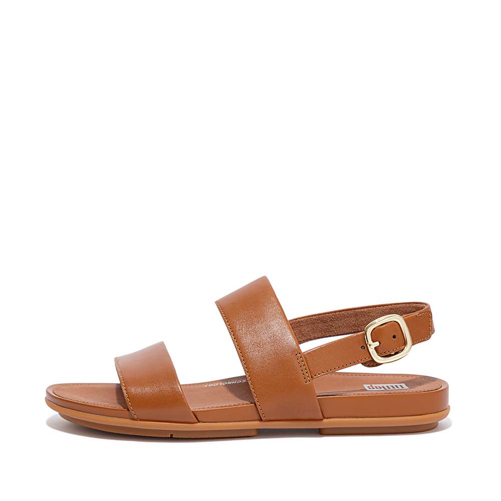 Sandały Fitflop GRACIE Leather Back-Strap Damskie Głęboka Brązowe | Polska-62384