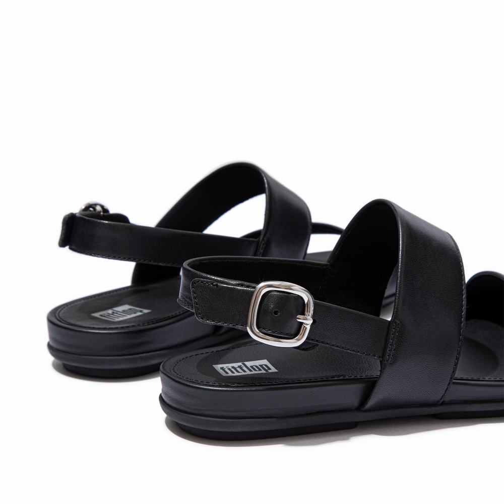 Sandały Fitflop GRACIE Leather Back-Strap Damskie Czarne | Polska-94562