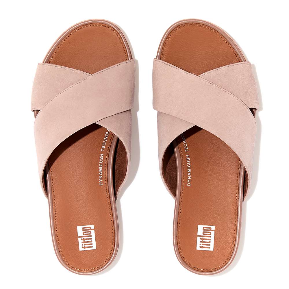 Sandały Fitflop GRACIE Suede Cross Damskie Beżowe | Polska-47381