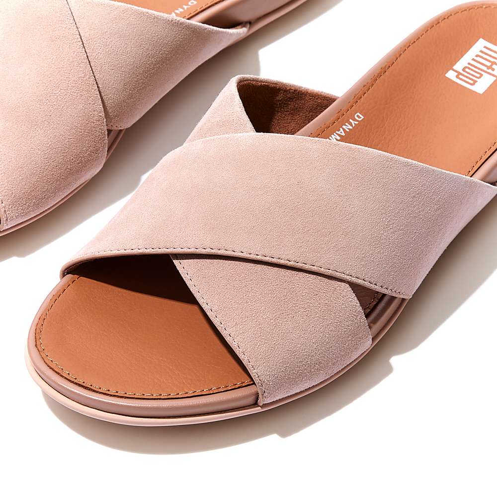 Sandały Fitflop GRACIE Suede Cross Damskie Beżowe | Polska-47381