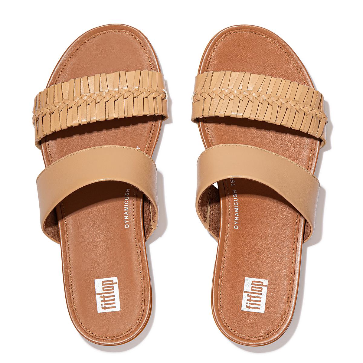 Sandały Fitflop GRACIE Wrapped Weave Slides Damskie Brązowe | Polska-10473