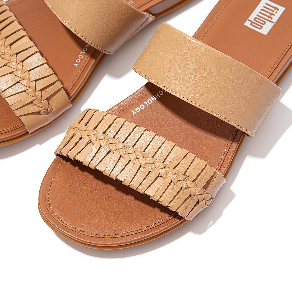 Sandały Fitflop GRACIE Wrapped Weave Slides Damskie Brązowe | Polska-10473